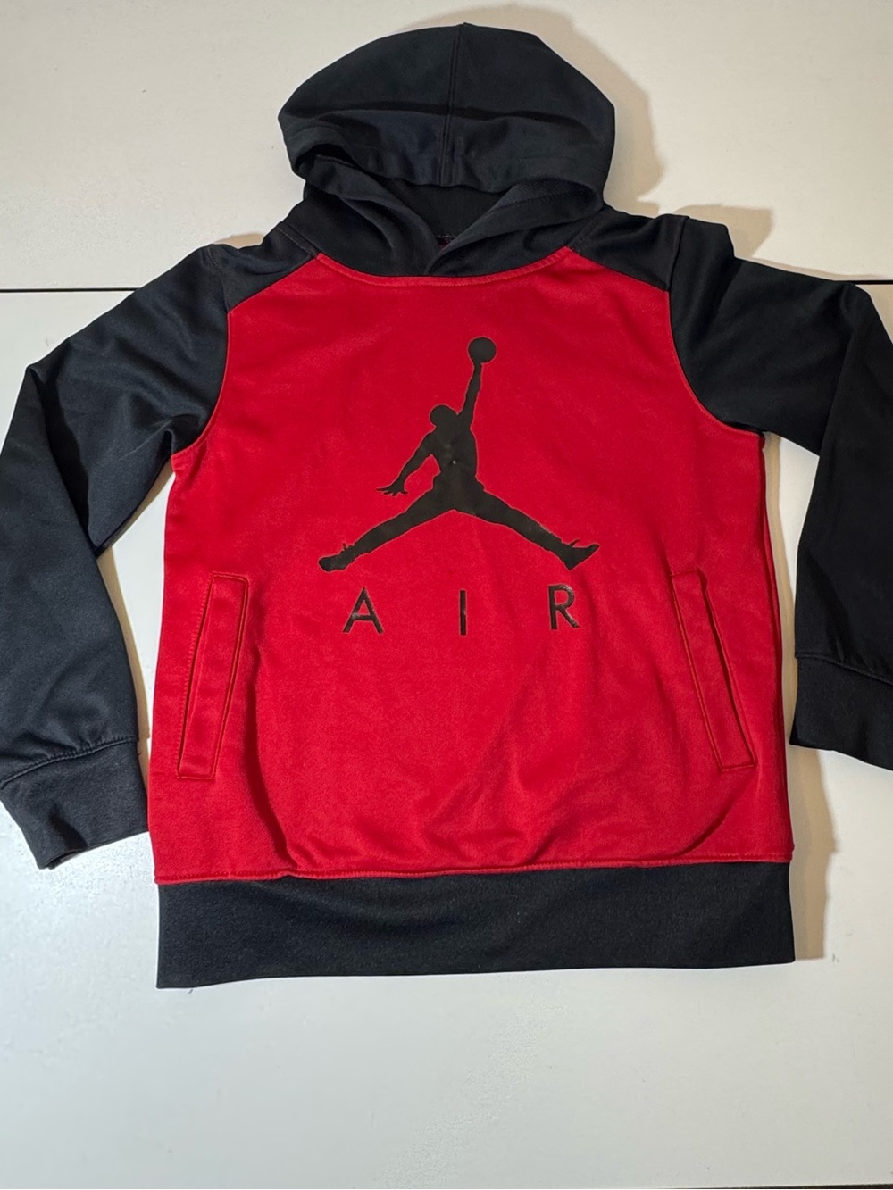 Kids Red & Black Air Logo Pullover Hoodie